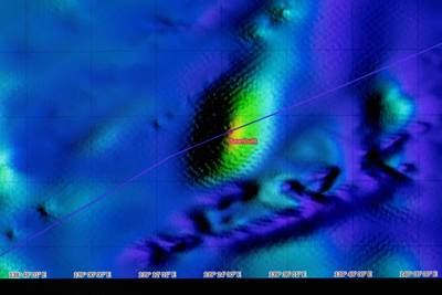 The seamount identified by satellites and partially mapped by RSV Nuyina. Photo: Pete Harmsen/AAD