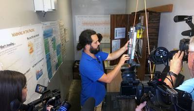 Seawater temperature measurements taken at Scripps Pier. (Photo Credit: Scripps Institution of Oceanography at the University of California San Diego)