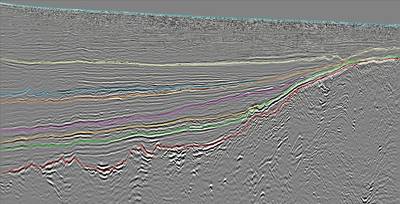 3D seismic interpretation of eight key horizons of the Zambezi Delta (image courtesy of CGG Multi-Client).