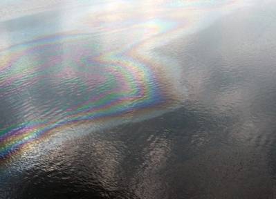 The oil sheen: Photo courtesy of NOAA