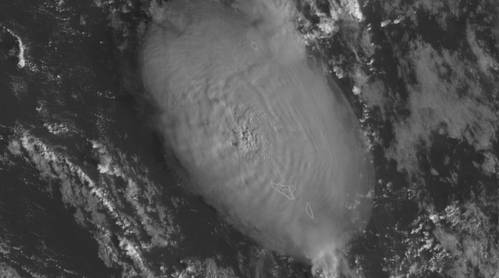 On Jan. 13, 2022, NOAA’s GOES West satellite captured an explosive eruption of the Hunga Tonga-Hunga Ha'apai volcano, located in the South Pacific Kingdom of Tonga. (Image: NOAA)