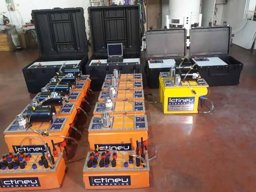 Twin set of 6000m DNV certified Submersible Power banks, 50 Kwhr @ 148 VDC 30 Kwhr @ 266V. Credit: Ictineu Submarins SL
