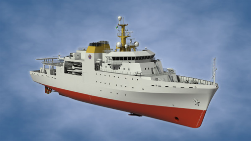 The 95-meter Hydrographic Survey Vessel is said to be the most complex vessel ever built in South Africa (Photo: Kongsberg Maritime)
