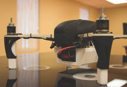 AgilPose implemented on a UAV for a precision hover/land system. The company plans to launch the system for underwater precision docking in UUVs. (Photo: Agile Sensor Technologies)