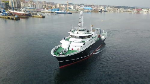 Argentina’s new oceanographic and fishing research vessel 52m Victor Angelescu (Photo: Kongsberg)