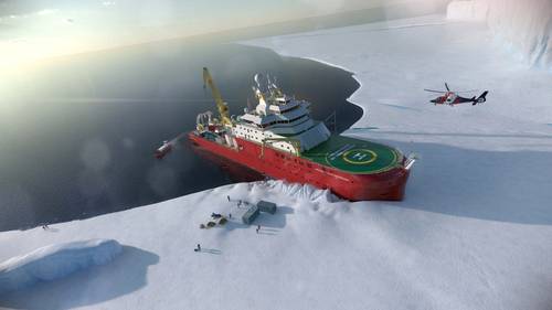 Artist rendering of the RRS Sir David Attenborough. Photo: British Antarctic Survey’s