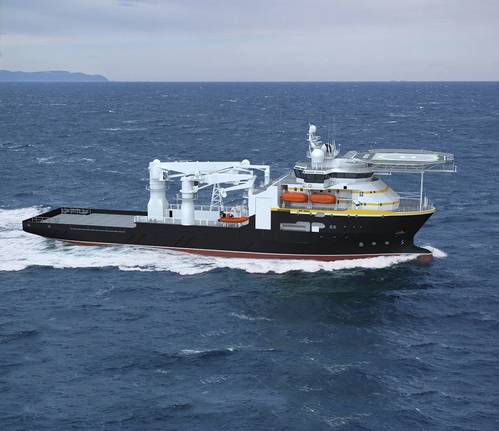 Artist rendering of the subsea support vessel BAE Systems will build for Oceaneering International.