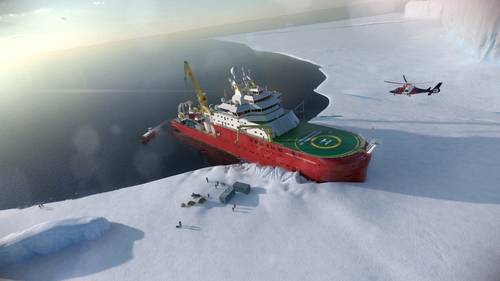 Artist rendering of the RRS Sir David Attenborough. Photo: British Antarctic Survey’s