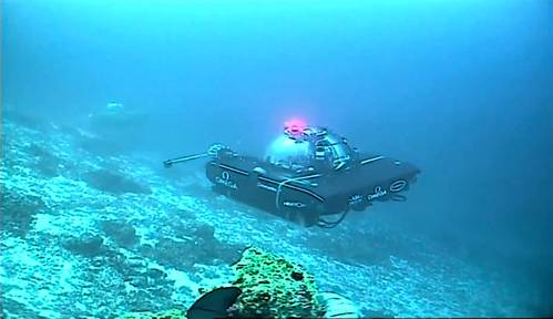 Broadcasting from the deep on the Nekton First Descent mission using a BlueComm UV. (Photo: Sonardyne)
