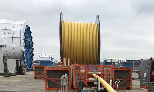 Carbon Fiber / PA12 pipe for ExxonMobil being readied for shipping to Guyana (Credit: Strohm)