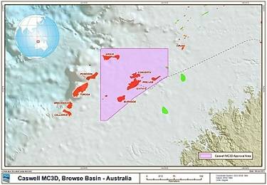 Caswell MultiClient GeoStreamer MC3D survey location map