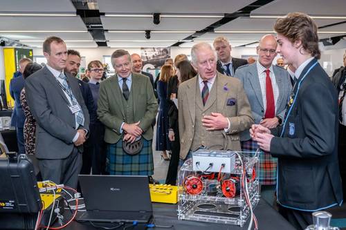 King Charles meets members of the Mintlaw Academy ROV team - Credit: GUH