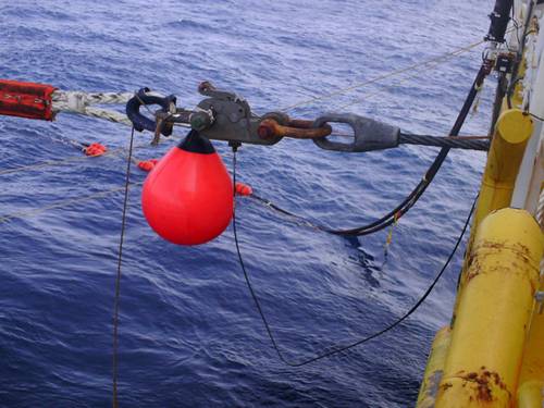 Chevron USA recently used a Sea Catch TR18RAM as an emergency disconnect on the mooring line that secured an ocean going barge to the stern of a drill ship for well test flowback. (Photo courtesy Chevron USA)