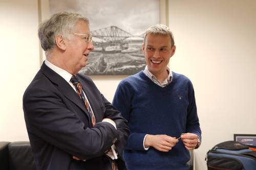 Dr. Chris Haworth, Business Development Manager at SeeByte with Rt Hon Michael Fallon (Photo: SeeByte)