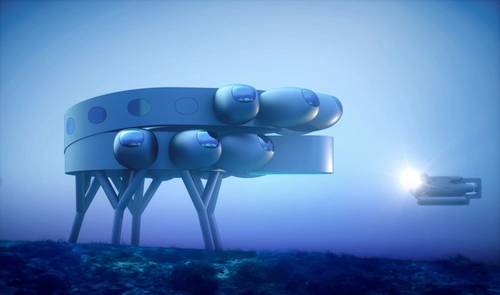 Concept design of Fabien Cousteau's underwater base, Proteus. Credit: Yves Béhar and fuseproject