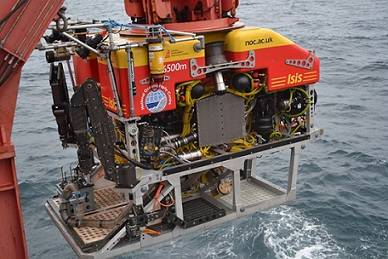Isis is deployed from the RSS James Cook, ready for further exploration of the newly discovered vents. Photo: Sonardyne