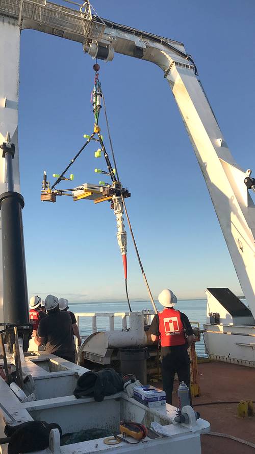Deployment of Jasco ULS comprising MacArtney Mini-T multiplexer systems. Photo: MacArtney
