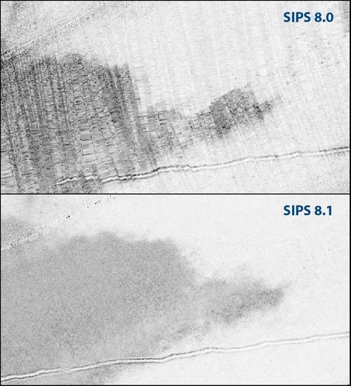 Direct comparison of a mosaic created in SIPS 8.0 and SIPS 8.1 highlights the enhanced image quality.