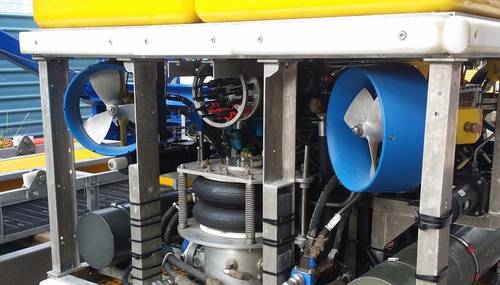 The EMO DOMINO-7 fibre optic multiplexer (MUX) installed on an ROV.  (Photo: MacArtney)