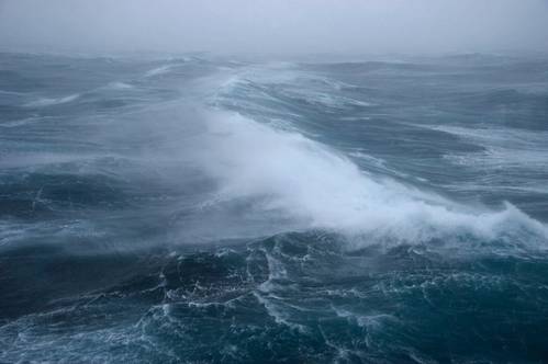 Dramatic waves of the Atlantic Ocean taken during a research expedition. Credit: Dr Ming-Xi Yang