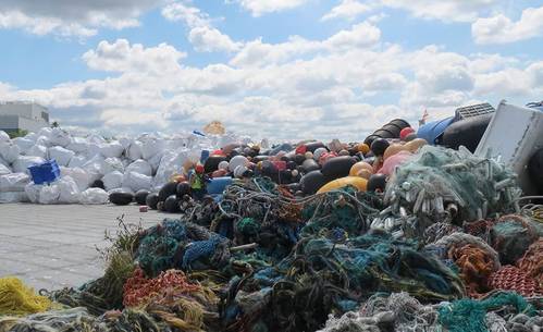 In an earlier NOAA-funded project, derelict fishing gear and other large marine debris were removed from remote Alaskan shorelines by the Gulf of Alaska Keeper. (Photo: NOAA)