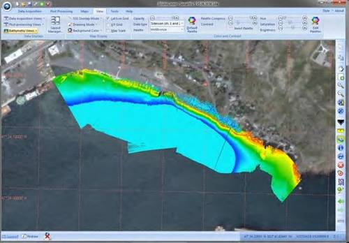 EdgeTech 6205 Real-Time Bathy Acquisition example (Data courtesy of EdgeTech)