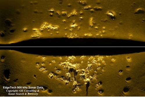 EdgeTech Side Scan Sonar Image of N400CP Debris Field C (Credit: EdgeTech)