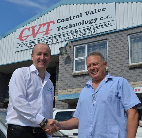 EnerMech chief executive officer Doug Duguid, left, with CVT managing director Stephen David in Cape Town
