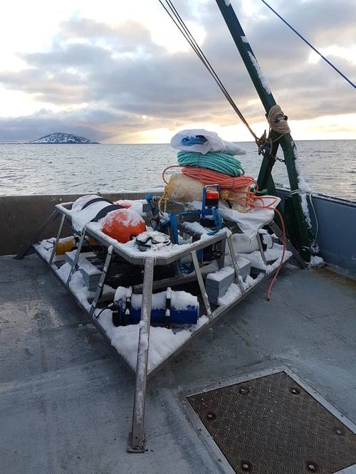 FAST-3 underwater sensor platform gets ready for deployment near the FORCE test site in the Minas Passage, NS (Photo: FORCE)