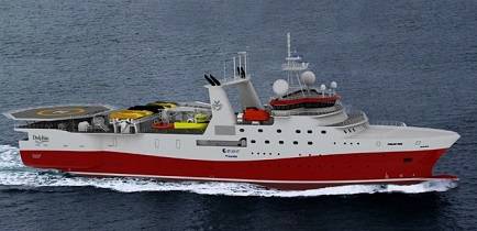 Graphical rendering of the new seismic vessel (courtesy Skipsteknisk)