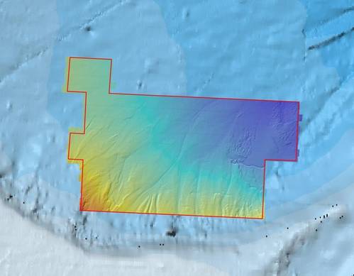 High-resolution bathymetric data acquired by Fugro, draped over pre-existing, publicly available GEBCO data for comparison (Image: Fugro)
