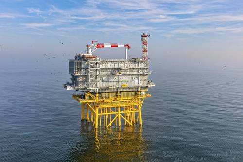 Hollandse Kust (west) Alpha Offshore Substation (Credit: Flying Focus/Tennet)