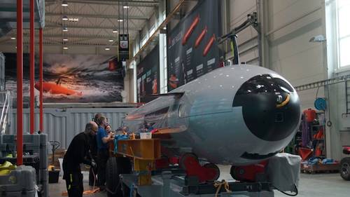 HUGIN Endurance, one of the newest members in the HUGIN AUV family, measures 39-ft. long and nearly 4-ft. in diameter, with a 15-day endurance. Image courtesy Kongsberg Discovery