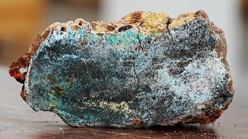 For illustration -  A section of a sulphide sample, obtained during the Norwegian Petroleum Directorate's (NPD) expedition to the Mohns Ridge in the Norwegian Sea in 2020. Photo: Øystein Leiknes Nag, Norwegian Petroleum Directorate