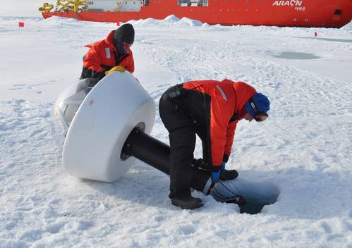 The ABES buoy immediately prior to deployment. Photo by Dr. Lovro Valcic.