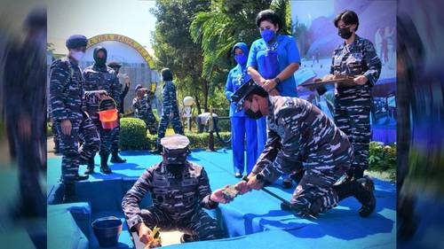 The Indonesian Navy is building a monument in honor of KRI Nanggala-402 and its sailors who were lost. (Photo: Indonesian Navy)