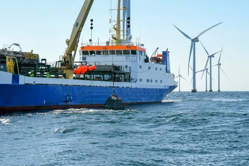 Installation of the reef cubes at Kårehamn offshore wind farm (Credit: RWE)