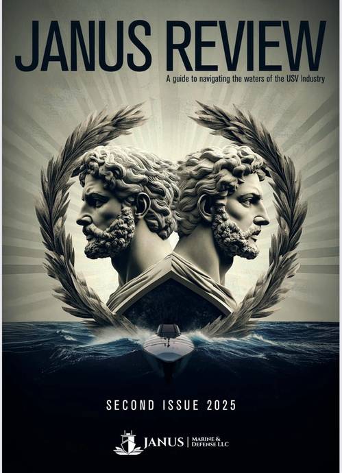 The 2025 Janus Review addresses critical challenges, and showcases new applications and technologies that are shaping the USV sector. Credit: Janus Marine and Defense LLC