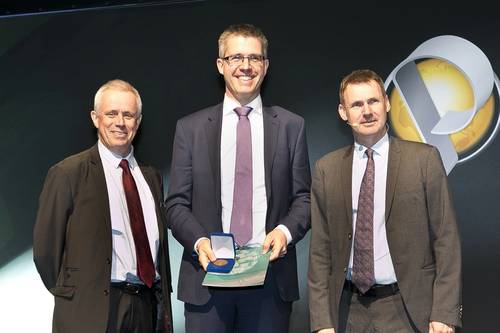 Jean-Jacques Biteau, Vice-President, EAGE; Professor Sebastian Geiger, Heriot-Watt University; Chris Ward, President, EAGE. (Photo: Heriot-Watt)
