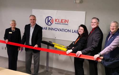 Klein Marine Systems dedicates the “Klein Sonar Innovation Lab” at UNH. Credit: Klein Marine Systems
