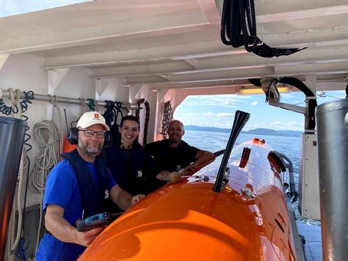 The Kongsberg Maritime team with the HUGIN AUV, a 2020 AUVSI XCELLENCE third-prize winner. Photo: Kongsberg