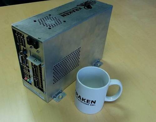 Kraken’s Real Time Synthetic Aperture Sonar Signal Processor. Coffee cup used for scale.