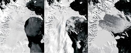 Larsen B Ice Shelf Collapse, 2002. Credit: National Snow and Ice Data Center