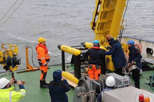 MacArtney’s FOCUS 2 vehicle subjected to a SAT out of Eckernförde, Kiel, on board the M/V Elizabeth Mann Borgese of the Leibniz Institute for Baltic Sea Research Warnemünde (Photo: MacArtney)