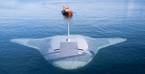 Manta Ray vehicle being towed in preparation for testing (Photo: Northrop Grumman)