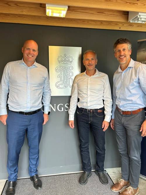 From Left: Martin Wien Fjell, President; Jens Abrahamsen, Vice President; and Audun Berg, Executive Vice President, Kongsberg Discovery. © Kongsberg Discovery