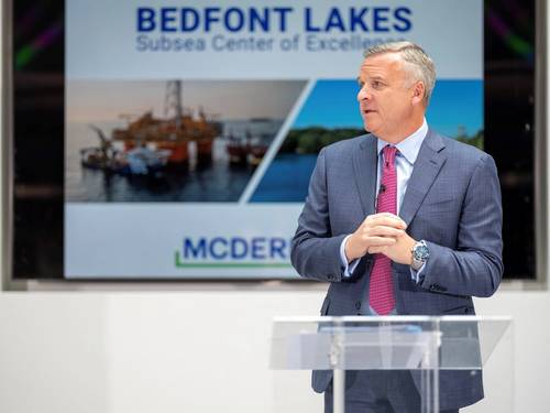 McDermott President and CEO David Dickson speaks on the impact the Bedfont Lakes relocation will have for company and its clients. (Photo: McDermott)