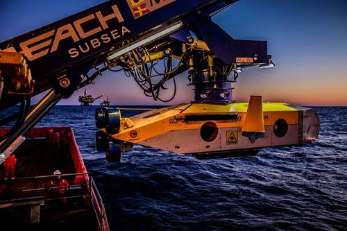 MMT’s Surveyor Interceptor ROV is equipped with Sonardyne’s SPRINT INS system to improve the accuracy of high speed pipeline inspections and surveys. (Photo: Sonardyne)