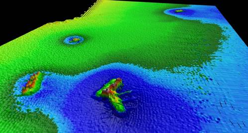 Multibeam image of debris found in a previous project (Image courtesy of TerraSond)