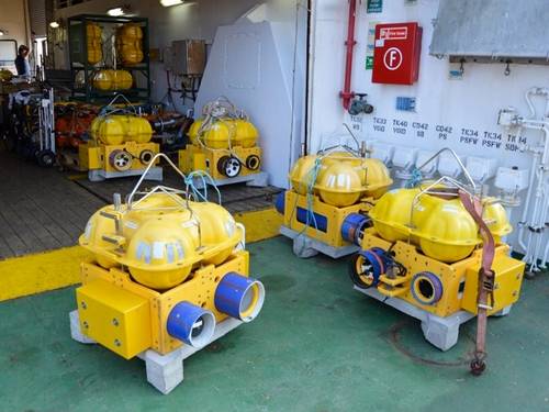Ocean bottom seismometers courtesy of Dr Megan Baker, Durham University.
